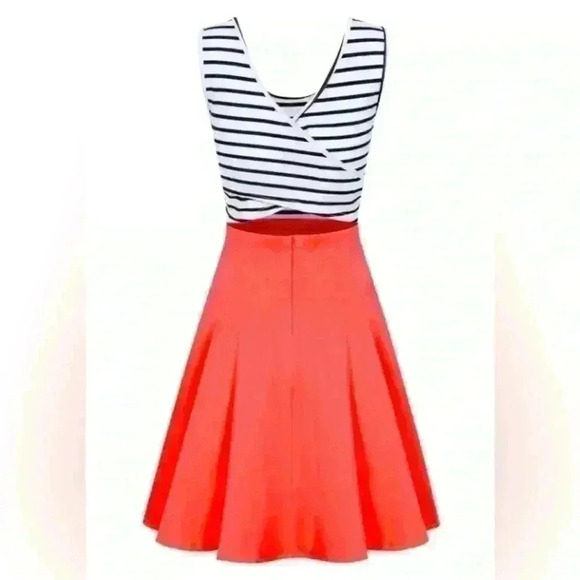 Missky Women Flowy Stripe Sleeveless Mini Summer Dress Stretch Top Size Small - Picture 3 of 14